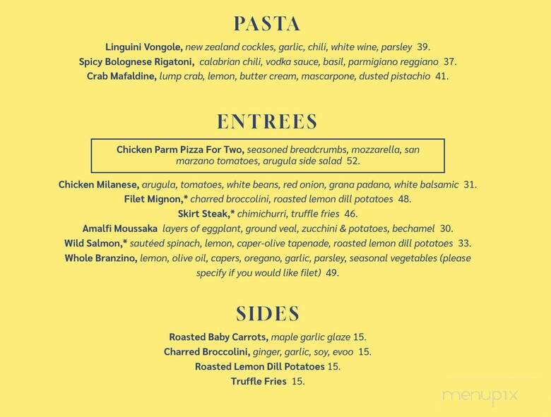 Amalfi Coastal Kitchen & Cocktails - Hampton Bays, NY menu_pic
