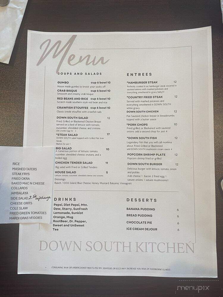 Down South Kitchen - Gulf Shores, AL menu_pic