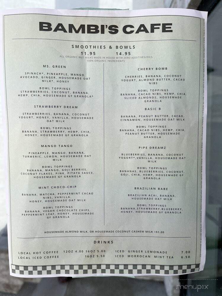 Bambi's Cafe - Montauk, NY menu_pic