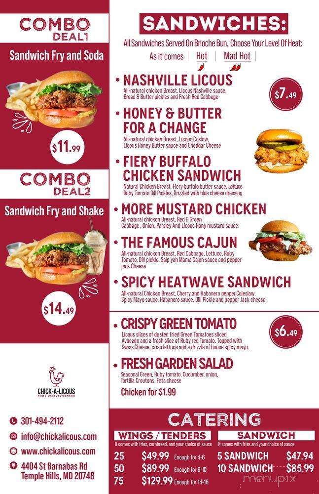 Chick A Licous - Temple Hills, MD menu_pic