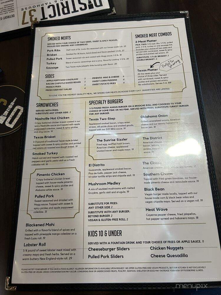 District 37 Kitchen & Taphouse - North Tonawanda, NY menu_pic