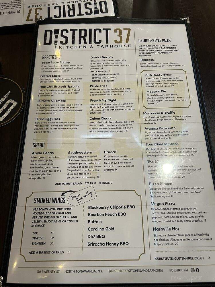 District 37 Kitchen & Taphouse - North Tonawanda, NY menu_pic