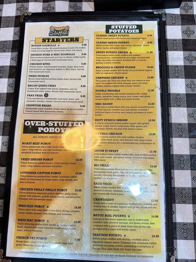 Stuffed Potatoes & Poboys - Hammond, LA menu_pic