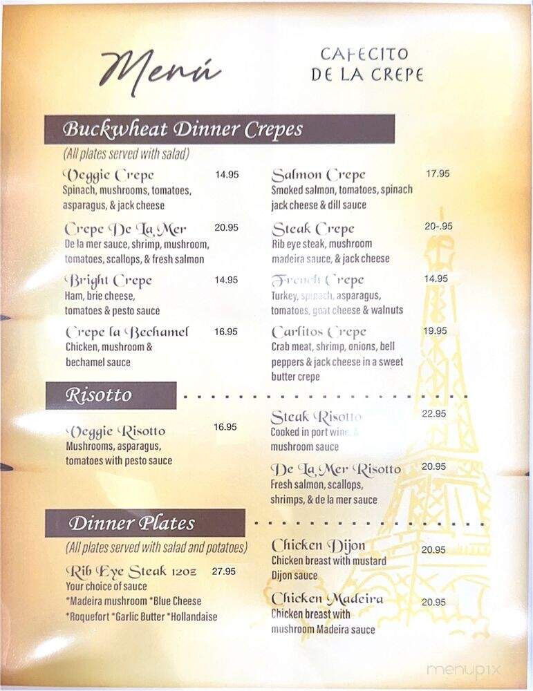 Cafecito de la Crepe - Los Angeles, CA menu_pic