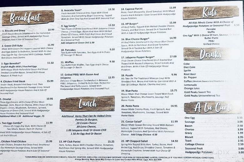 Cafe Hodgepodge - Mesa, AZ menu_pic