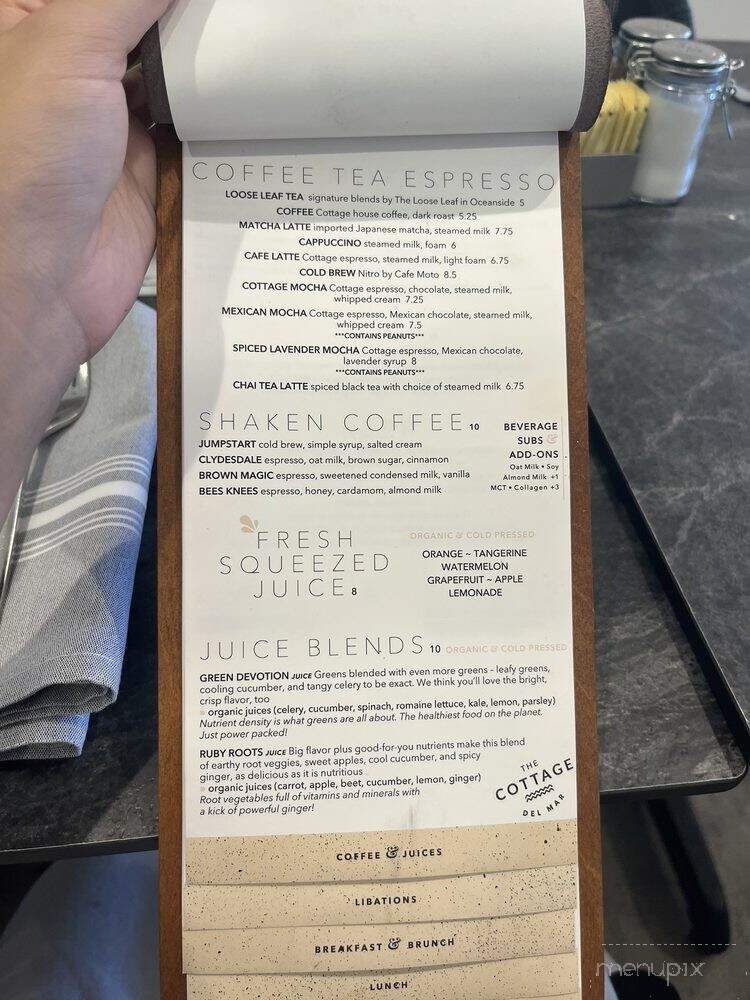 The Cottage Del Mar - Del Mar, CA menu_pic