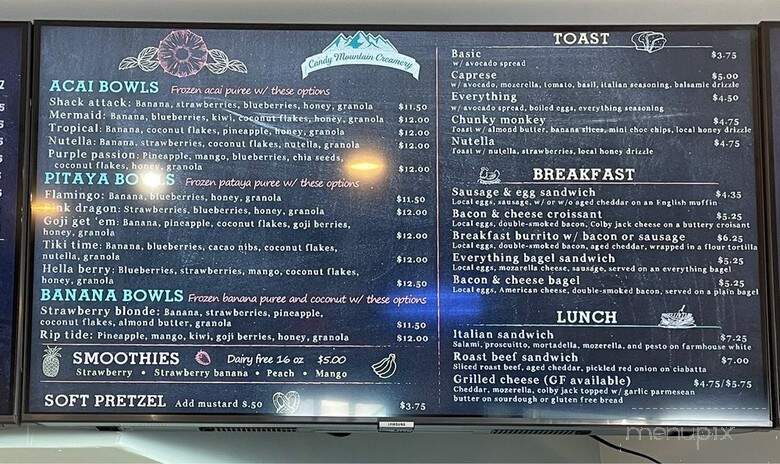 Candy Mountain Creamery - Dillsburg, PA menu_pic