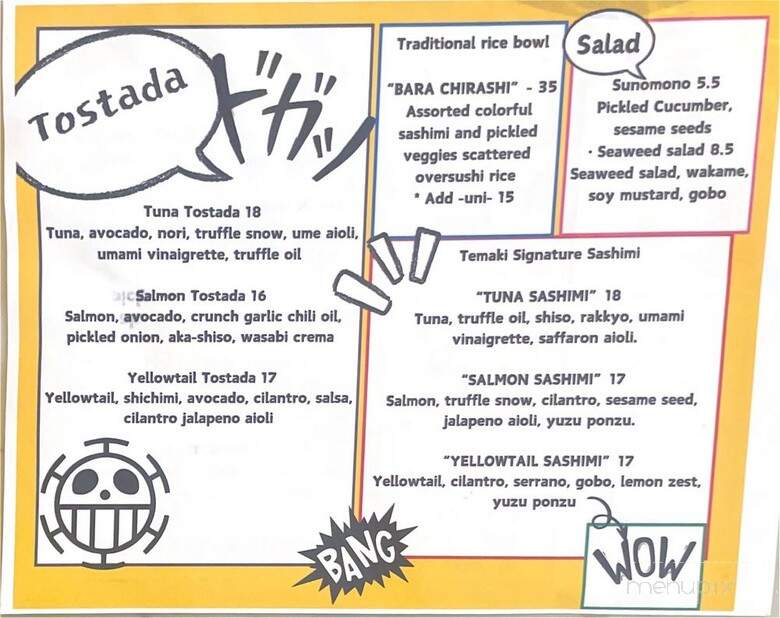 Temaki Society - Los Angeles, CA menu_pic