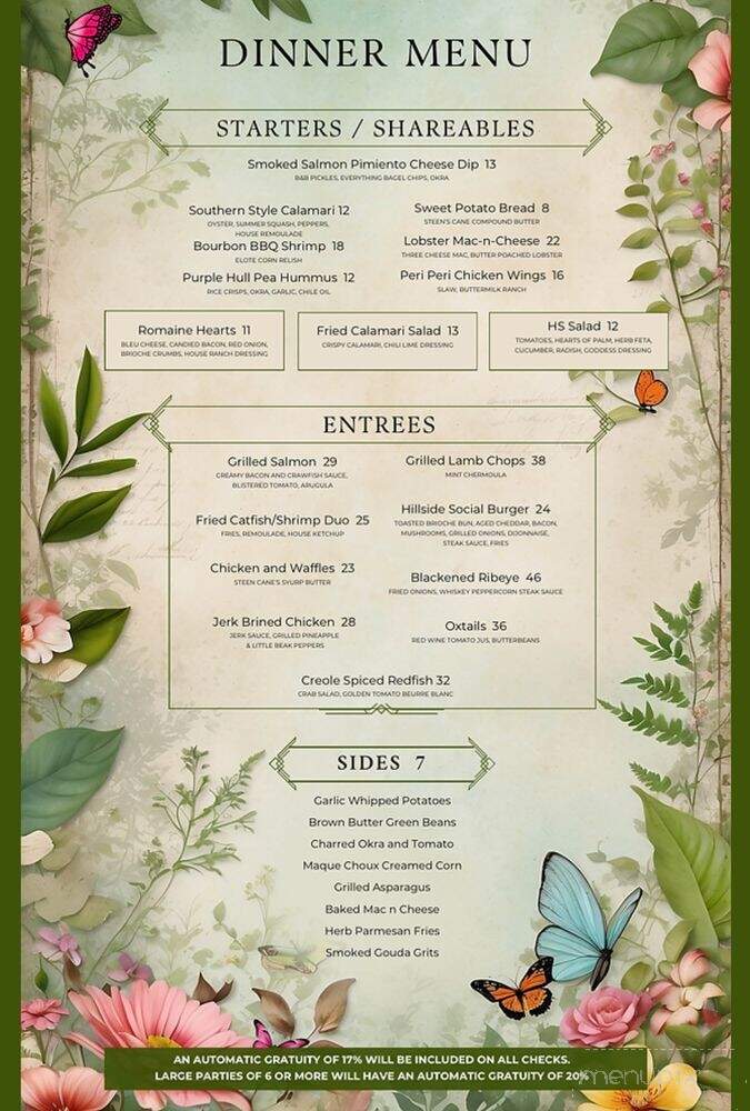 Hillside Social - Cedar Hill, TX menu_pic