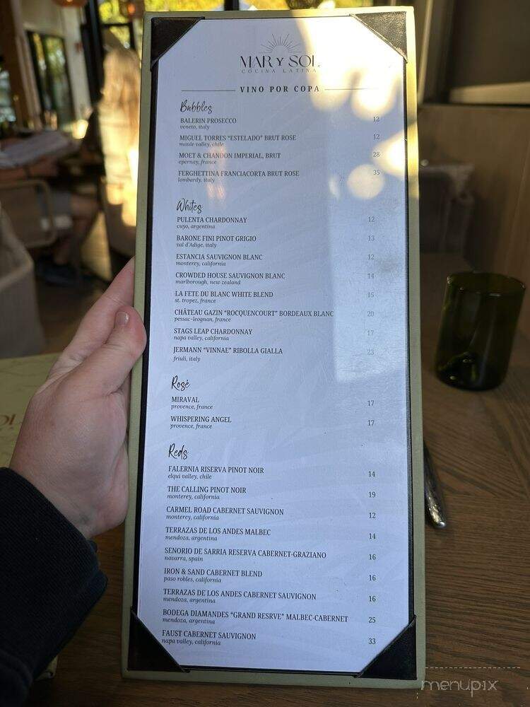 Mar Y Sol - Dallas, TX menu_pic