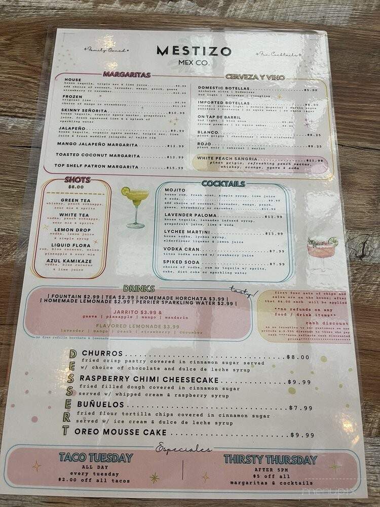 Mestizo Mex Cocina - Jacksonville, FL menu_pic