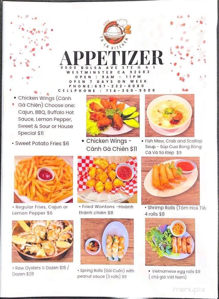 Ta La Kitchen - Westminster, CA menu_pic