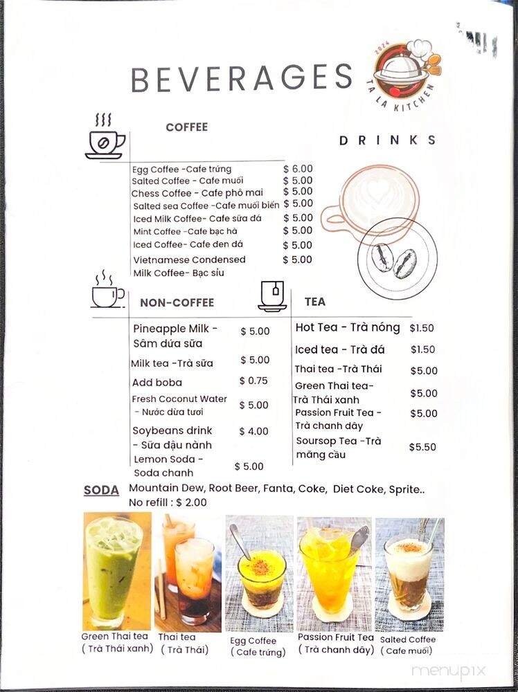 Ta La Kitchen - Westminster, CA menu_pic