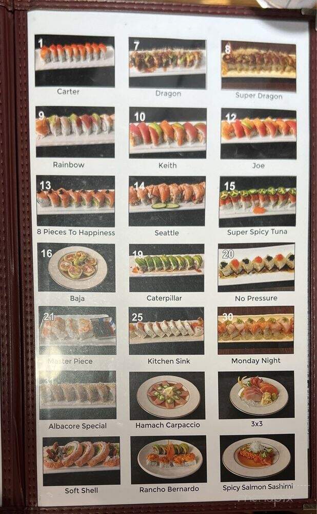 Genki Sushi - San Diego, CA menu_pic