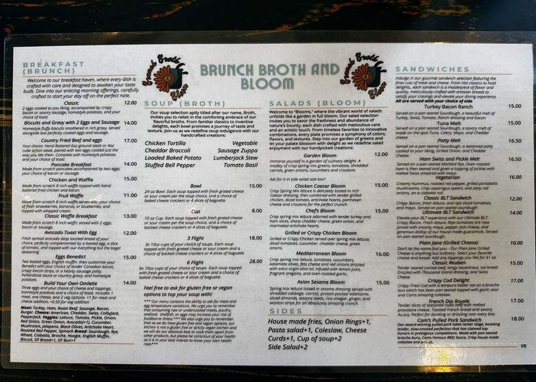 Brunch Broth & Bloom - Prescott, AZ menu_pic