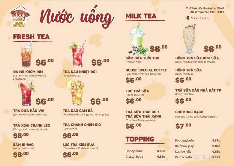Tap Hoa Tuoi Tho - Westminster, CA menu_pic