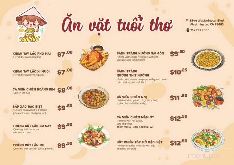 Tap Hoa Tuoi Tho - Westminster, CA menu_pic