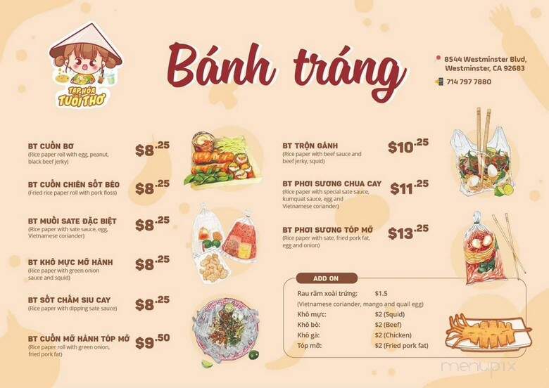 Tap Hoa Tuoi Tho - Westminster, CA menu_pic