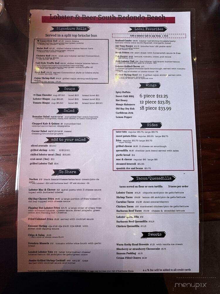 Lobster Guys - Redondo Beach, CA menu_pic