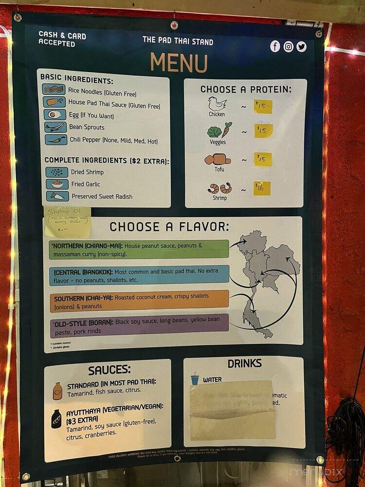 The Pad Thai Stand - San Diego, CA menu_pic