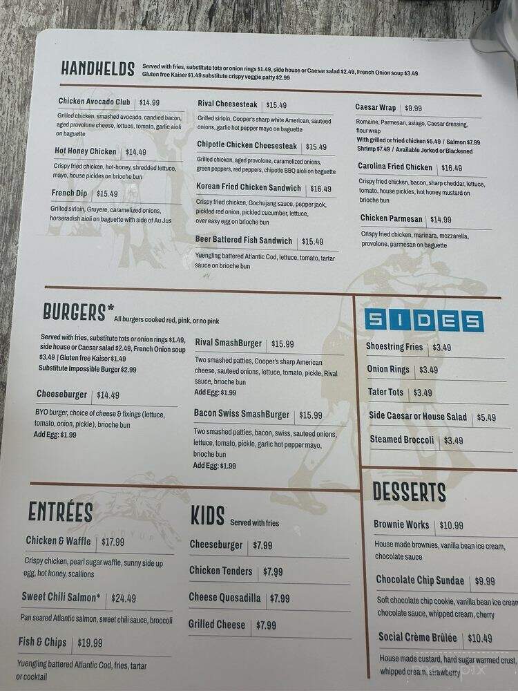 Rival - Bridgeville, PA menu_pic
