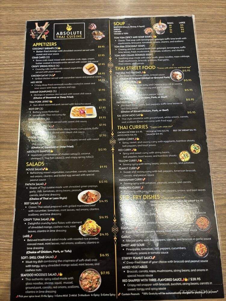 Absolute Thai Cuisine - Fulshear, TX menu_pic