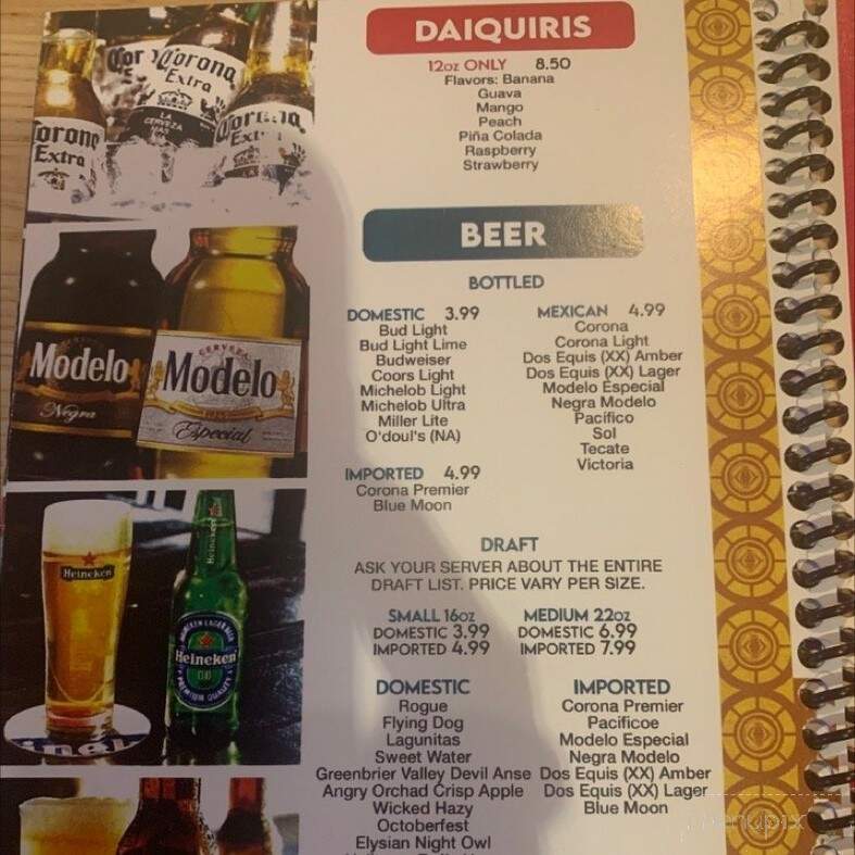 Plaza Azteca - Altoona, PA menu_pic