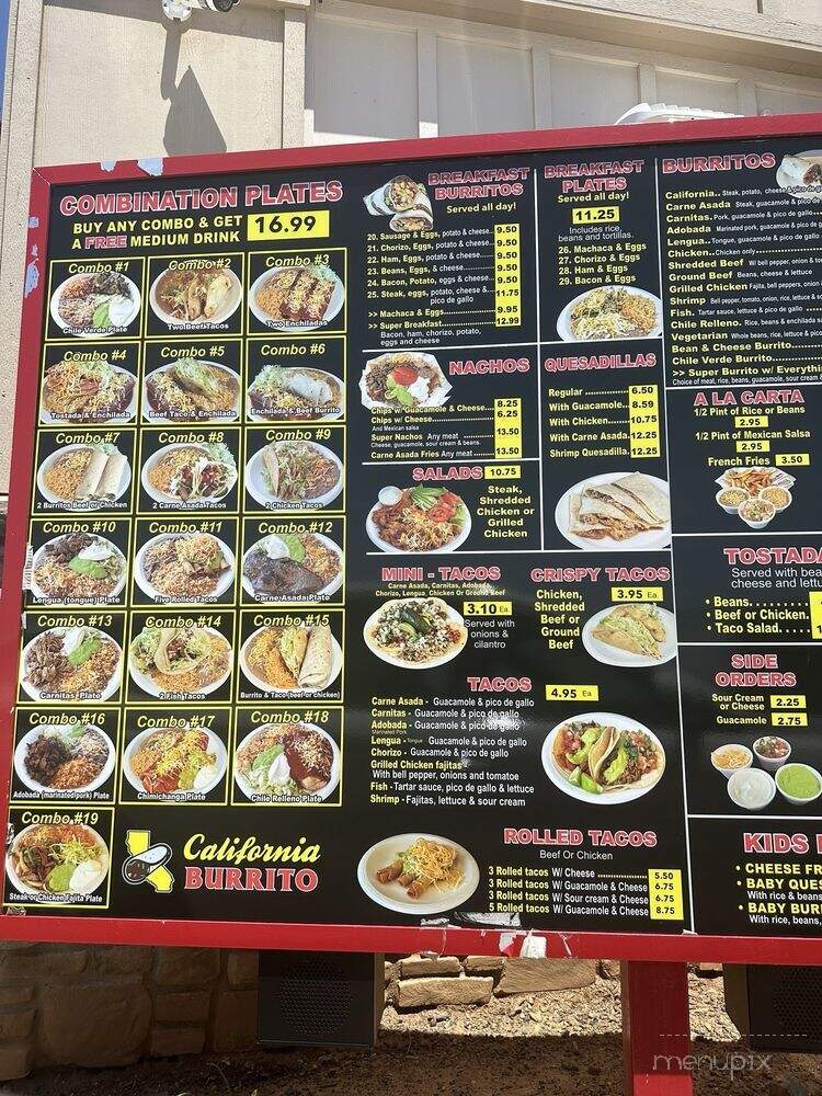 California Burrito - Sacramento, CA menu_pic