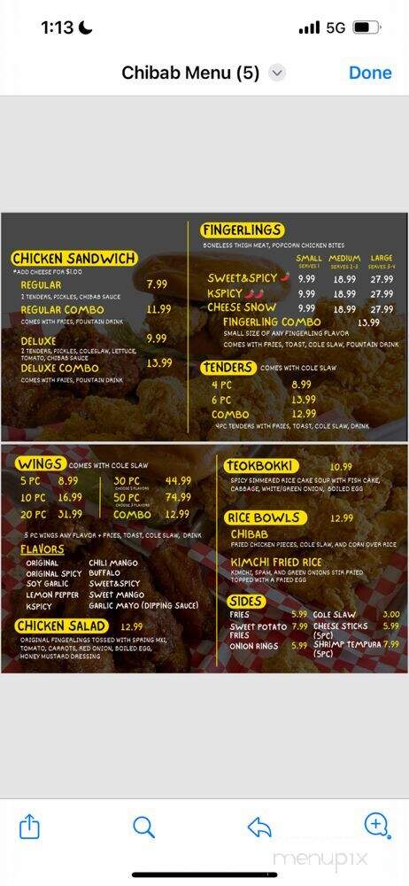 Chibab Korean Fried Chicken - La Habra, CA menu_pic