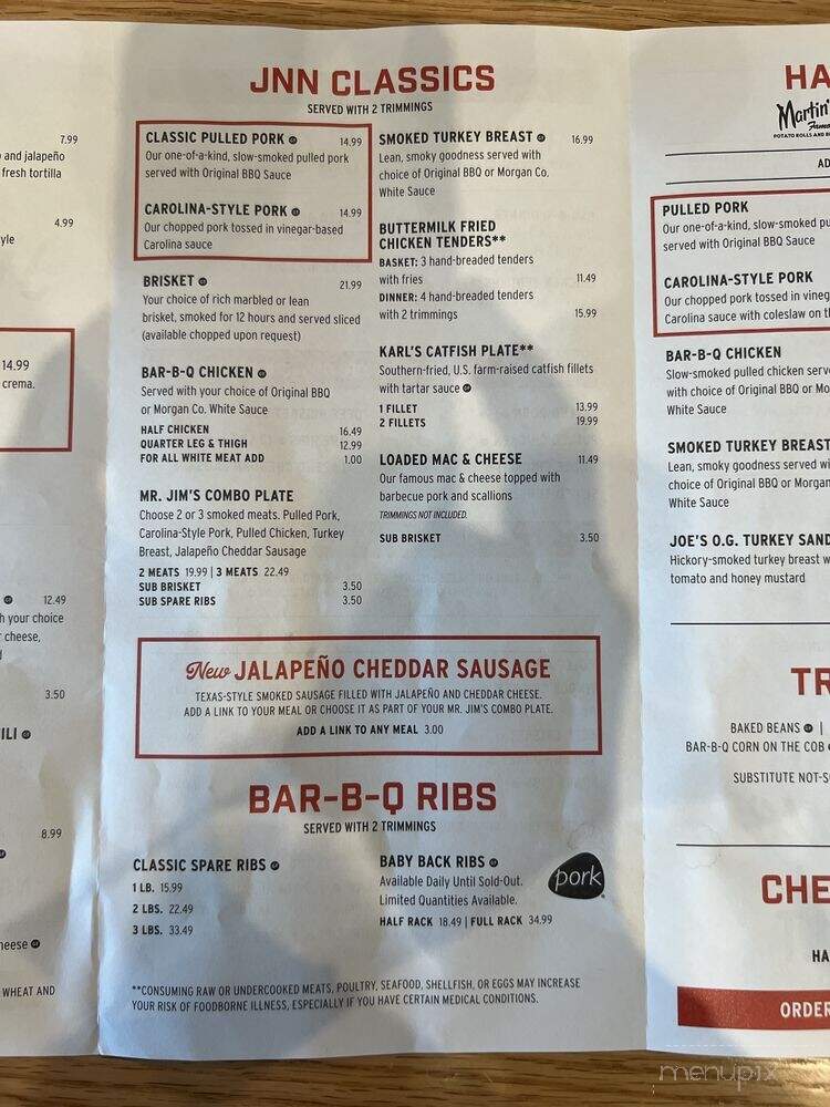 Jim 'N Nick's Bar-B-Q - Pensacola, FL menu_pic