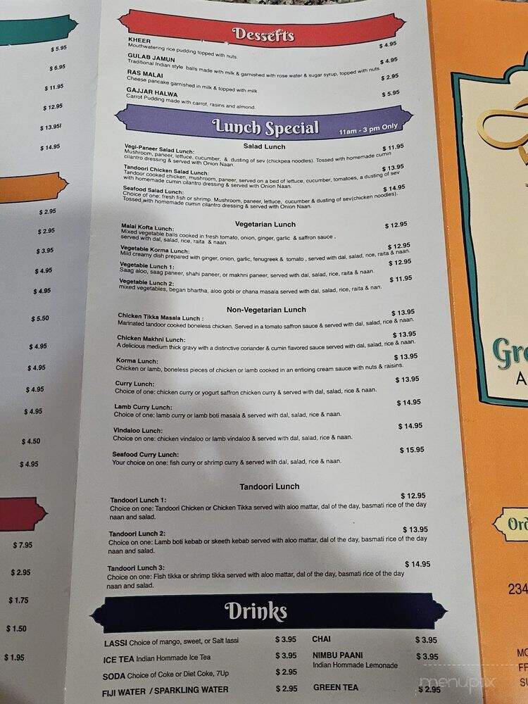 Great Indian Kitchen - Valencia, CA menu_pic