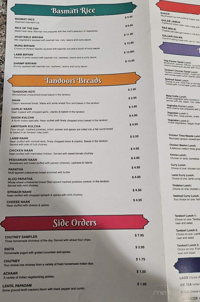 Great Indian Kitchen - Valencia, CA menu_pic