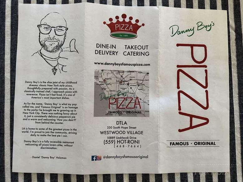 Danny Boy's Famous Original Pizza - Los Angeles, CA menu_pic