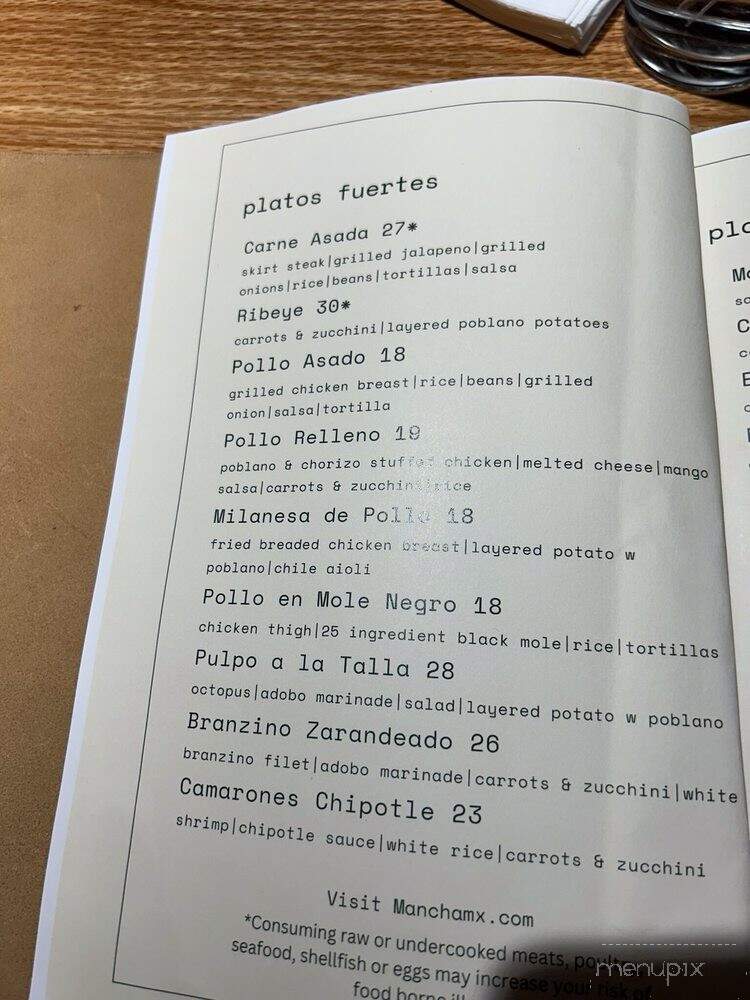 Mancha Cocina Mexicana - Leesburg, VA menu_pic