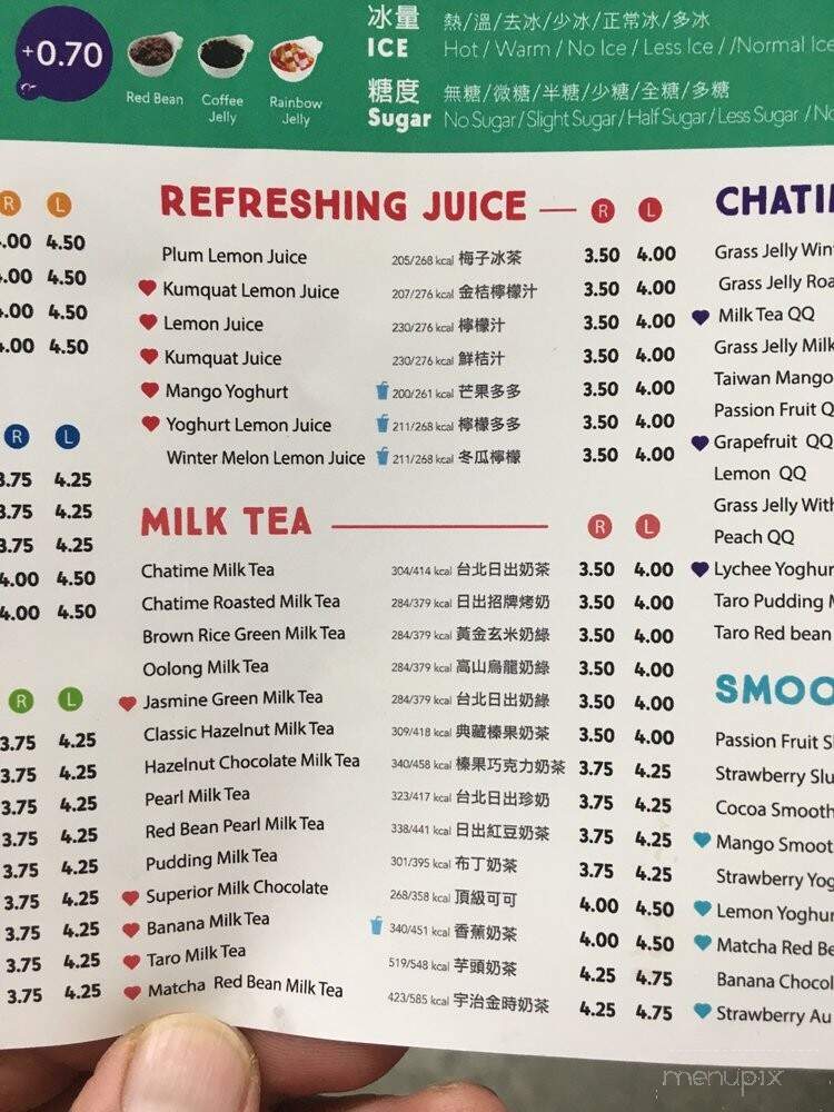 Chatime - Bellevue, WA menu_pic