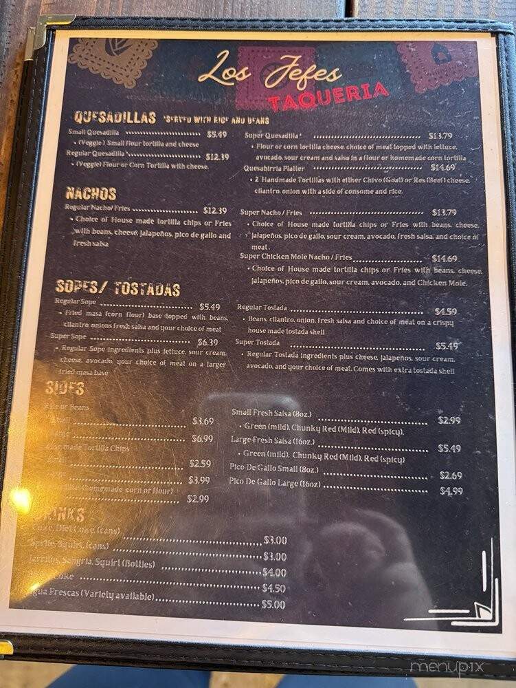 Los Jefes Taqueria - Milpitas, CA menu_pic