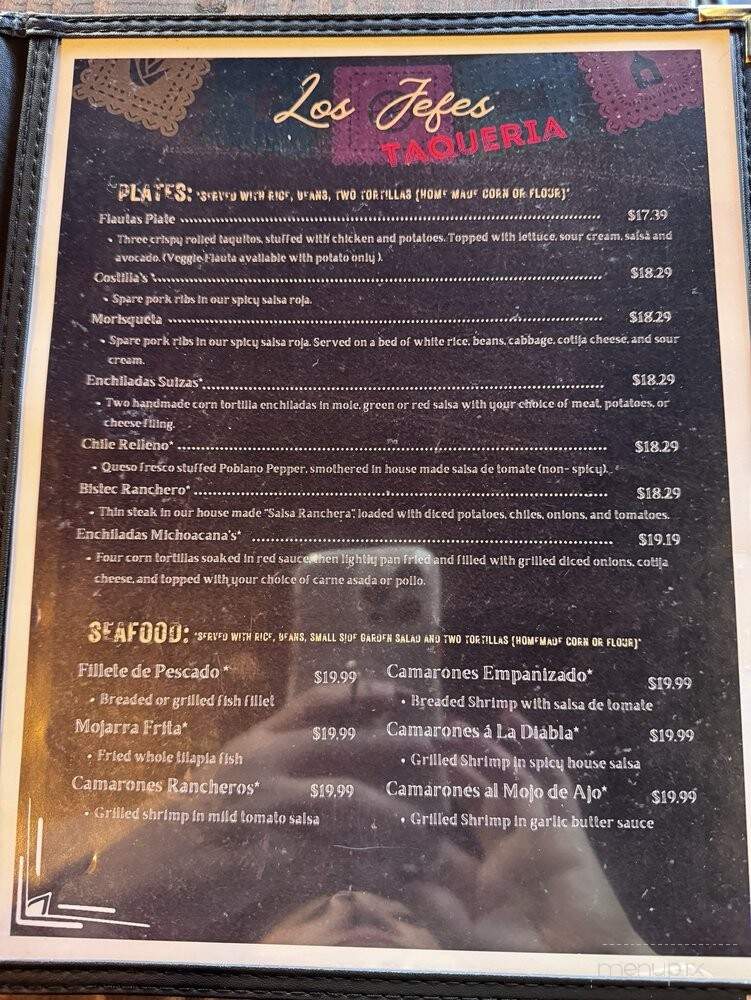 Los Jefes Taqueria - Milpitas, CA menu_pic