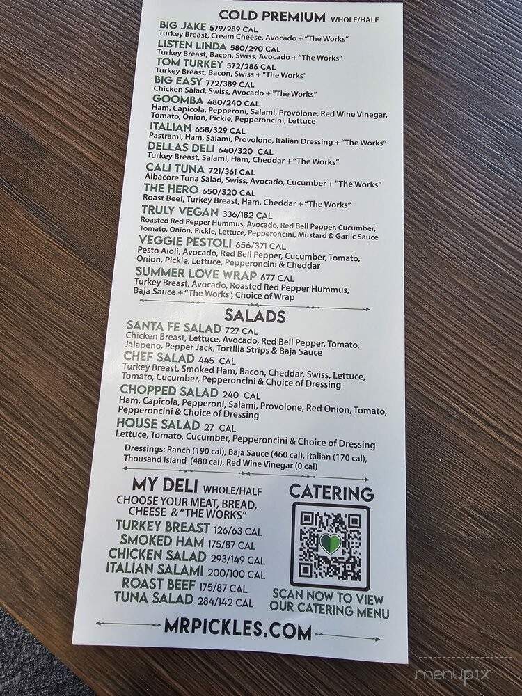 Mr Pickle's Sandwich Shop - Van Nuys, CA menu_pic