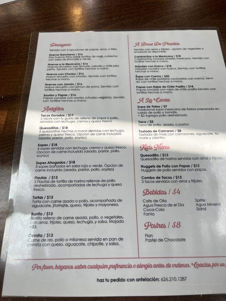 Salsas Moles & Mas Restaurant - Azusa, CA menu_pic