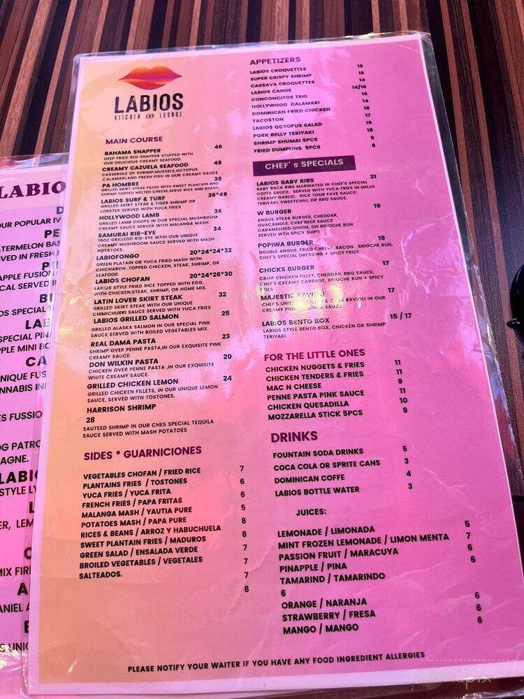 Labios Kitchen & Lounge - Hollywood, FL menu_pic