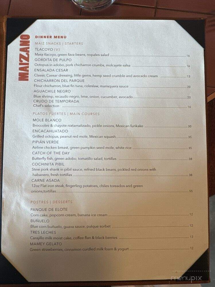 Maizano - Costa Mesa, CA menu_pic