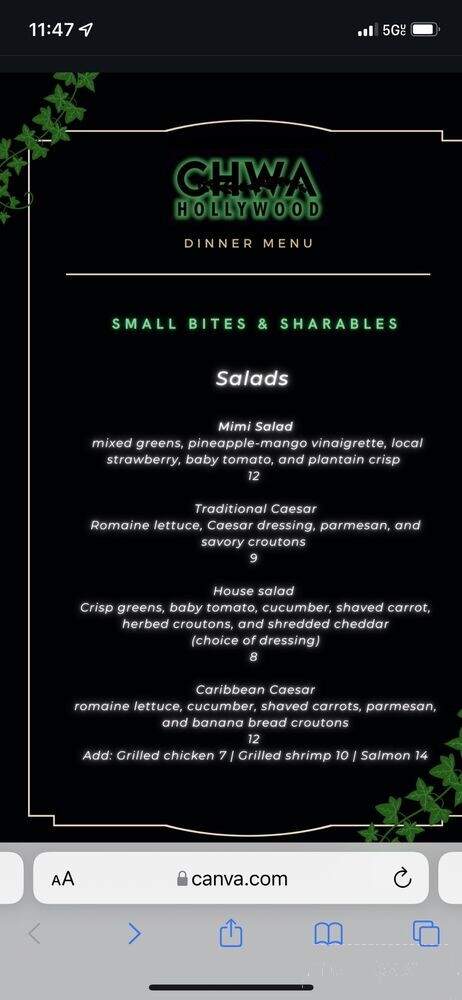 Chwa Hollywood - Hollywood, FL menu_pic