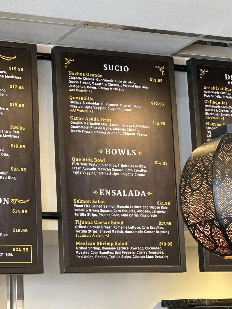 Que Vida Tacos - Yorba Linda, CA menu_pic