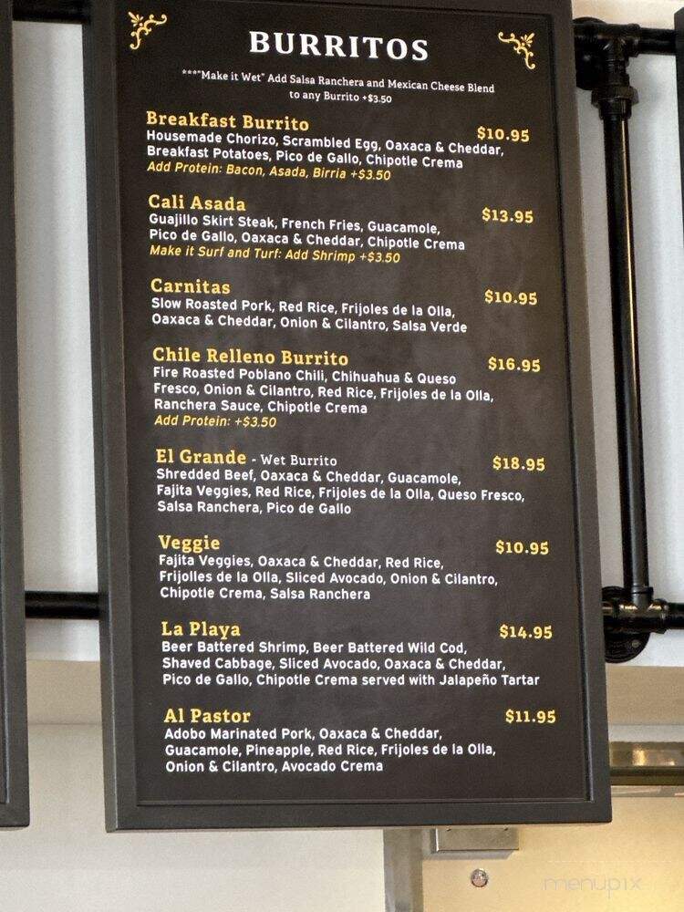 Que Vida Tacos - Yorba Linda, CA menu_pic