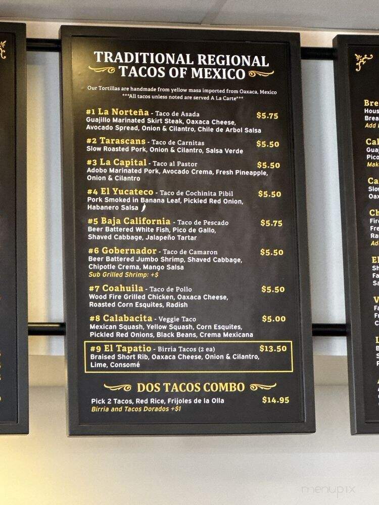 Que Vida Tacos - Yorba Linda, CA menu_pic