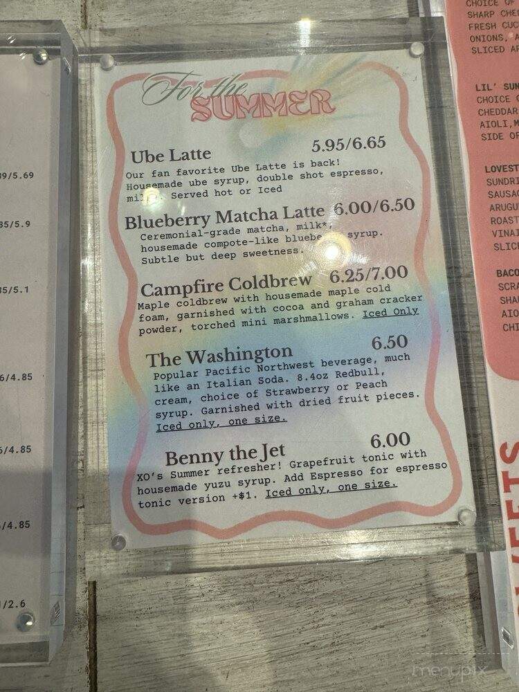XO Coffee Shop - Kissimmee, FL menu_pic