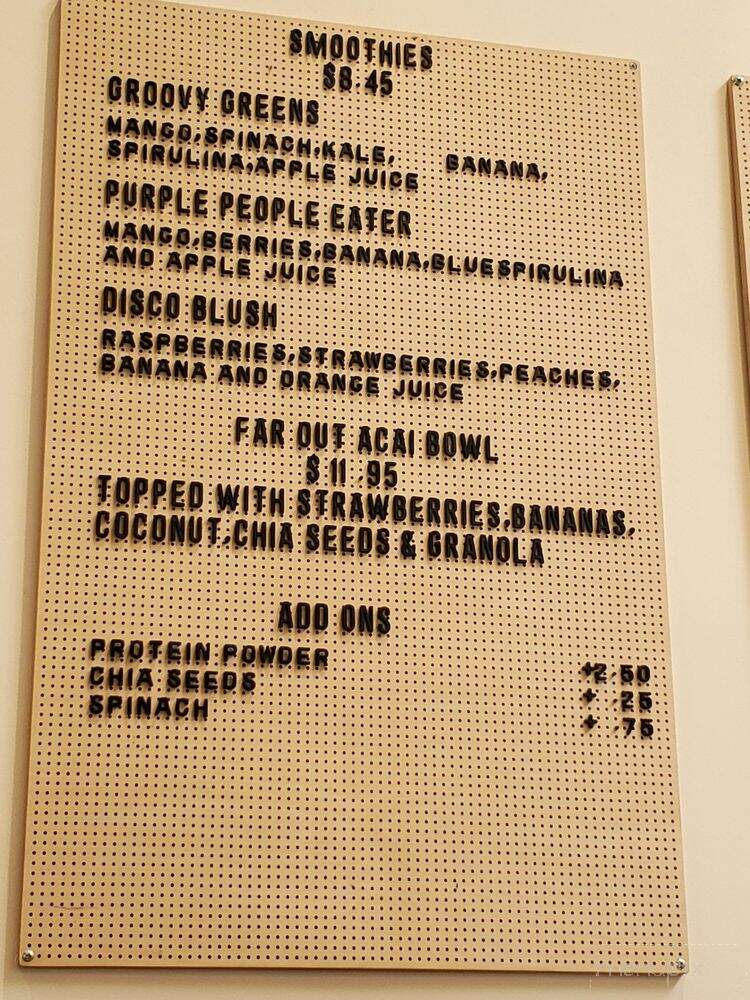 Groovy Goose Coffee - San Carlos, CA menu_pic