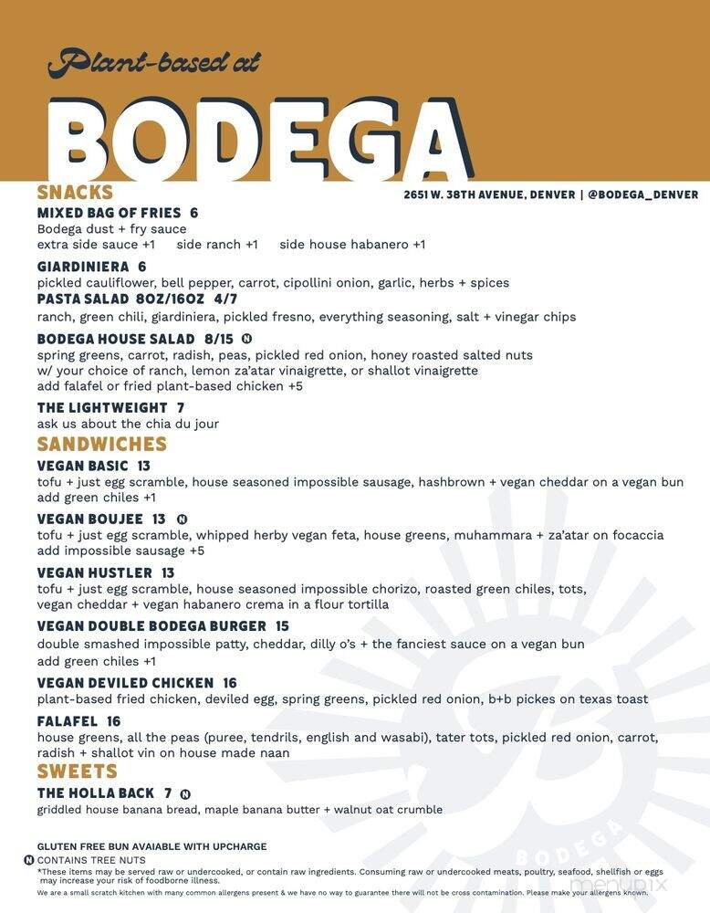 Bodega - Denver, CO menu_pic