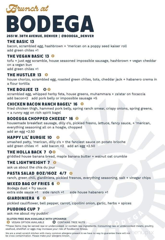 Bodega - Denver, CO menu_pic
