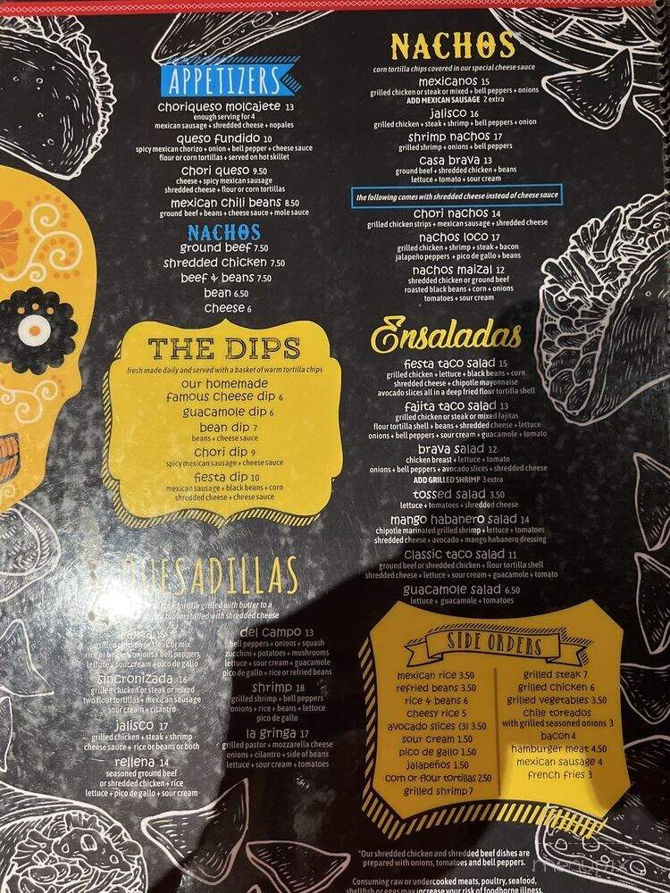 Casa Brava - Bloomington, IN menu_pic